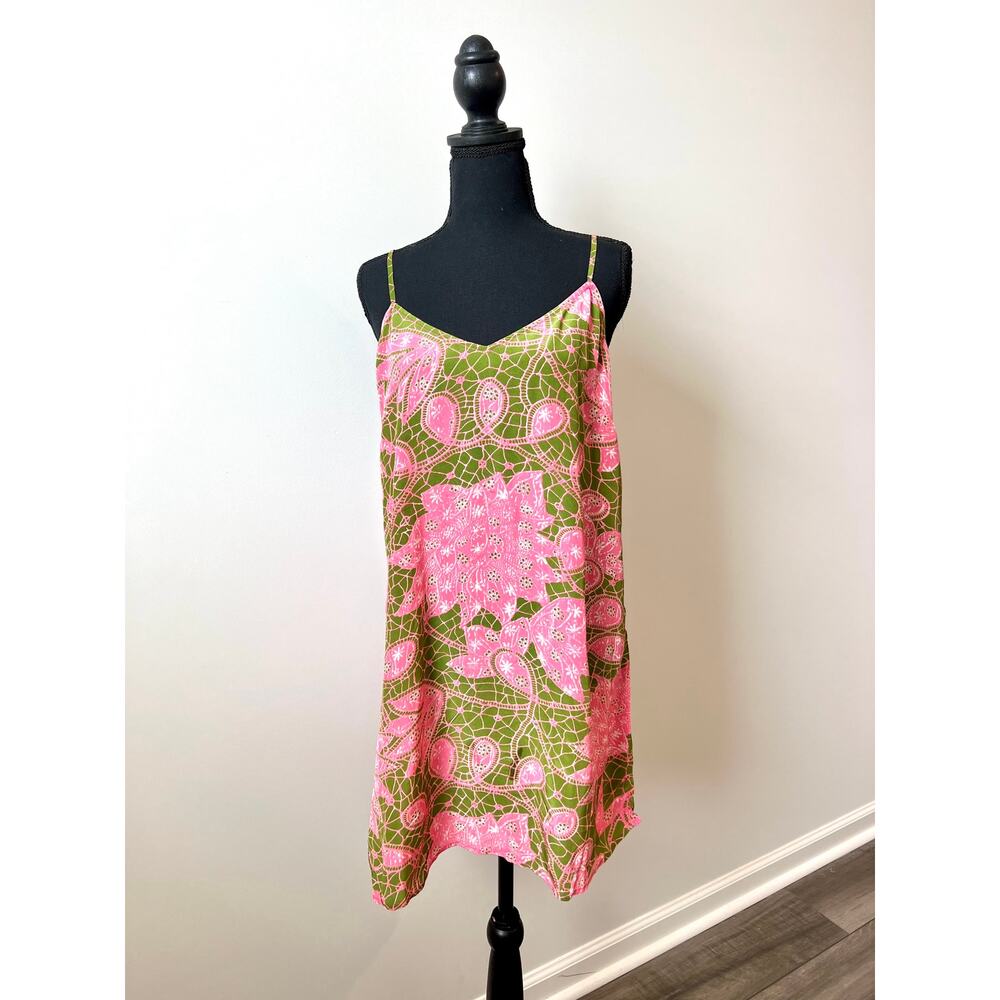 Hemant and Nandita Pakhi Kaftan Dress with Slip Lining Size XL Floral Side Slit - Picture 5 of 7